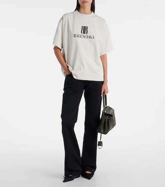 Camiseta de jersey de algodón con logo | Balenciaga