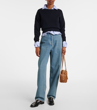 High-rise wide-leg jeans  | Prada