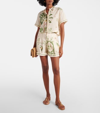 Rommy floral linen Bermuda shorts | Agua by Agua Bendita