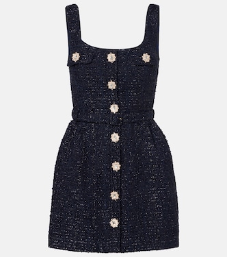 Belted bouclé minidress | Self-Portrait