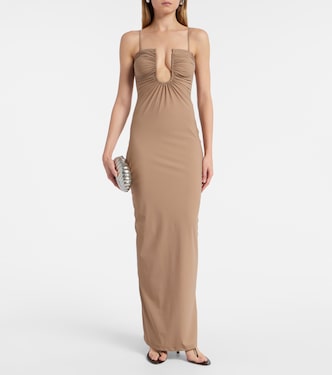 Vestido largo de jersey fruncido | Christopher Esber