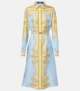 Barocco silk twill midi dress | Versace