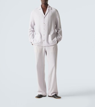 Affirmations cashmere pajama shirt with moonstone | God's True Cashmere