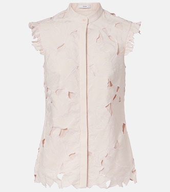 Embroidered floral cotton-blend top | Erdem
