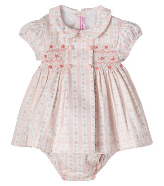 Baby Lana floral cotton dress and bloomers set | La Coqueta