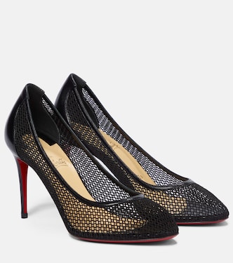 Filomena 85 leather-trimmed pumps | Christian Louboutin