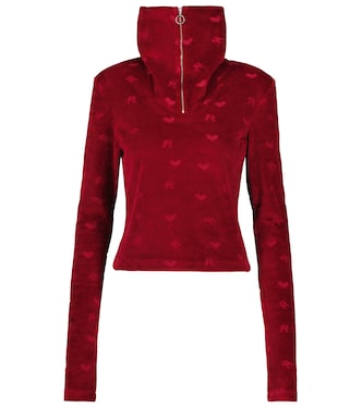 ROTATE Sunday 3 Mona velvet half-zip top | Rotate