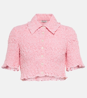Blouse raccourcie à carreaux | Miu Miu