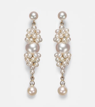 Orecchini Rêve de Diamant in oro 14kt, diamanti e perle | Sophie Bille Brahe