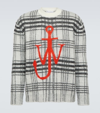 Pull à carreaux et logo | JW Anderson