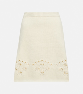 Minifalda de lana con pointelle | Chloé