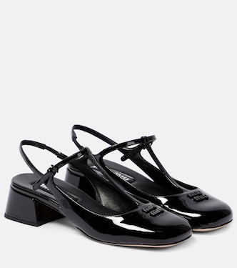 Patent leather slingback pumps | Miu Miu