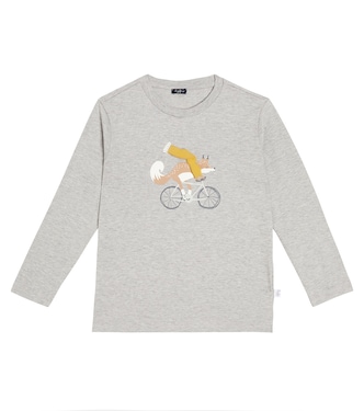 Camiseta en jersey de algodón estampada | Il Gufo