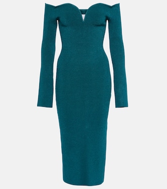 Robe midi Grace à encolure bardot | Galvan