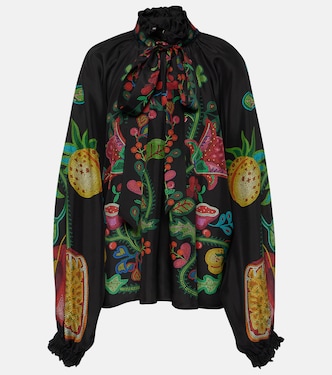 Cerere printed silk voile blouse | La DoubleJ