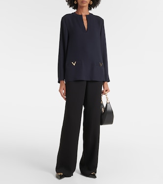 Weite High-Rise-Hose aus Cady Couture | Valentino
