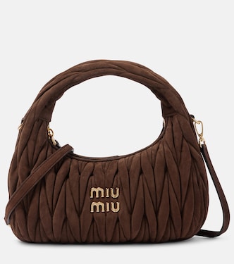 Schultertasche Wander Small aus Veloursleder | Miu Miu