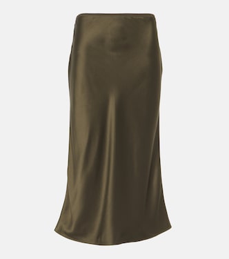 Jupe midi Isaak en satin de soie | Joseph