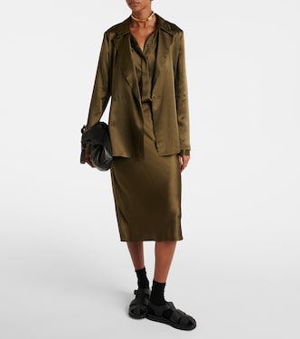 Jupe midi Isaak en satin de soie | Joseph