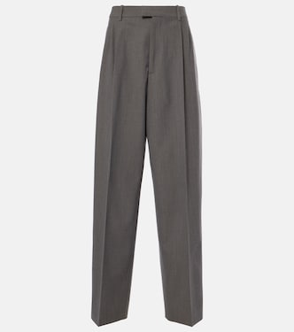 Pantalones rectos de mezcla de lana de tiro medio | Bottega Veneta