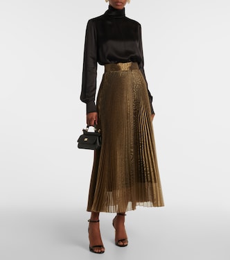 Gonna midi in jacquard plissé  | Dolce&Gabbana