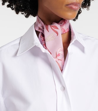 Foulard in seta con stampa floreale | Gucci