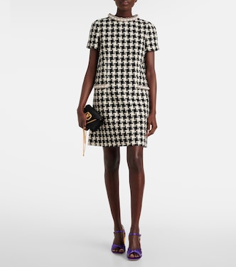 Vestido corto de tweed adornado | Valentino