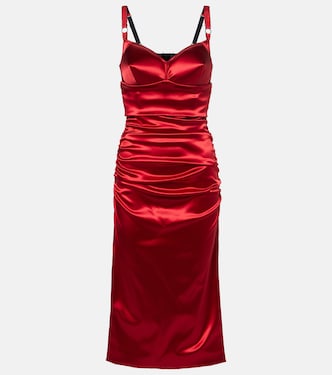 Ruched satin midi dress | Dolce&Gabbana