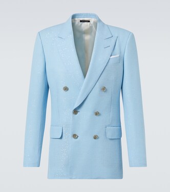 Sequined double-breasted cotton blazer | Tom Ford