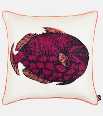 Coussin Pesce Balestra imprimé en soie | Fornasetti