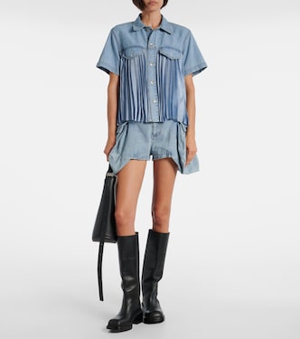 Camisa de denim plisada | Sacai