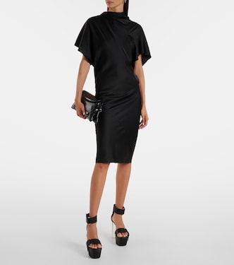 Seb draped charmeuse midi dress | Rick Owens