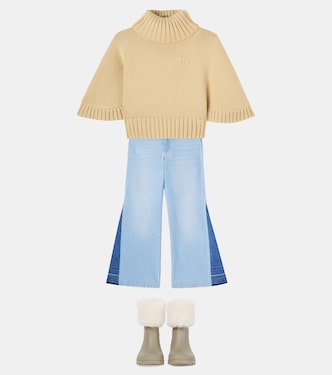 Turtleneck cotton and wool sweater | Chloé Kids