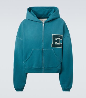 Hooded cotton fleece zip-up sweatshirt  | ERL