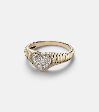 Baby 9kt gold pinky ring with diamonds | Yvonne Léon