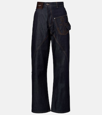 Embroidered high-rise straight jeans | JW Anderson