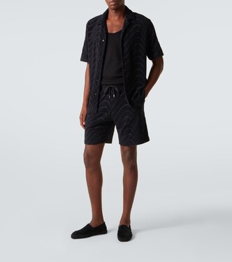 Embroidered cotton-blend terry shirt  | Frescobol Carioca