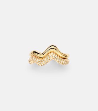 Ear cuff de oro de 18 ct (750/1000) con diamantes | Shay Jewelry
