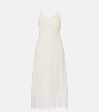 Lace-trimmed crêpe de chine slip dress | Simone Rocha