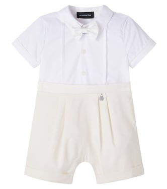 Baby cotton-blend playsuit  | Monnalisa