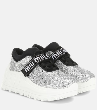 Logo glitter sneakers | Miu Miu