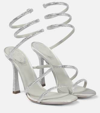 Verzierte Sandalen Cleo aus Satin | Rene Caovilla