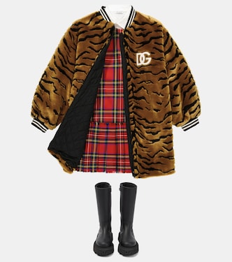 Abrigo ribeteado con pelo sintético | Dolce&Gabbana Kids