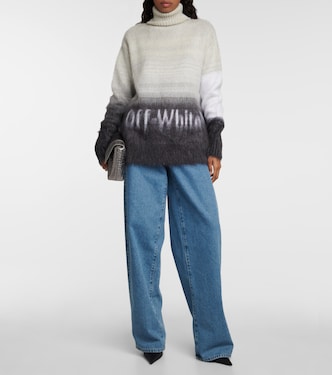 Dégradé printed mohair-blend sweater | Off-White
