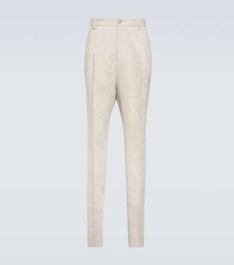 High-Rise-Hose aus Leinen | Dolce&Gabbana