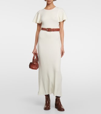 Abito midi in lana con volant | Chloé