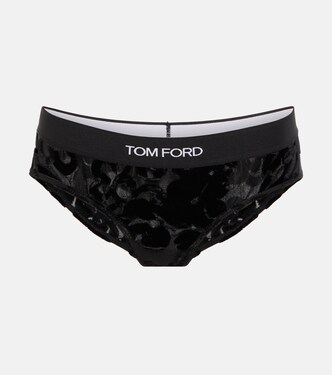 Culottes in mesh e velluto con logo | Tom Ford