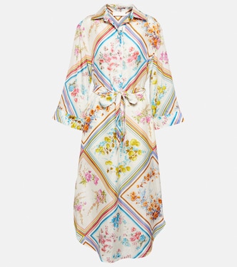 Robe midi Halcyon en soie à fleurs | Zimmermann