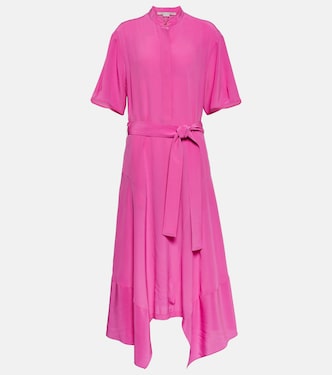 Vestido midi asimétrico de seda | Stella McCartney