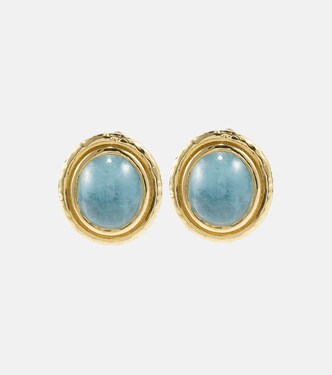 Orecchini Horizon in oro 18kt con acquamarina | Octavia Elizabeth